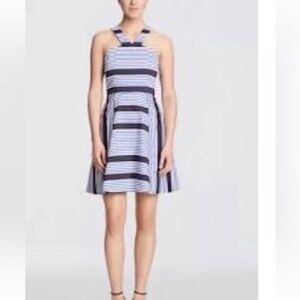 Draper James Blue and White Striped Mini Dress
